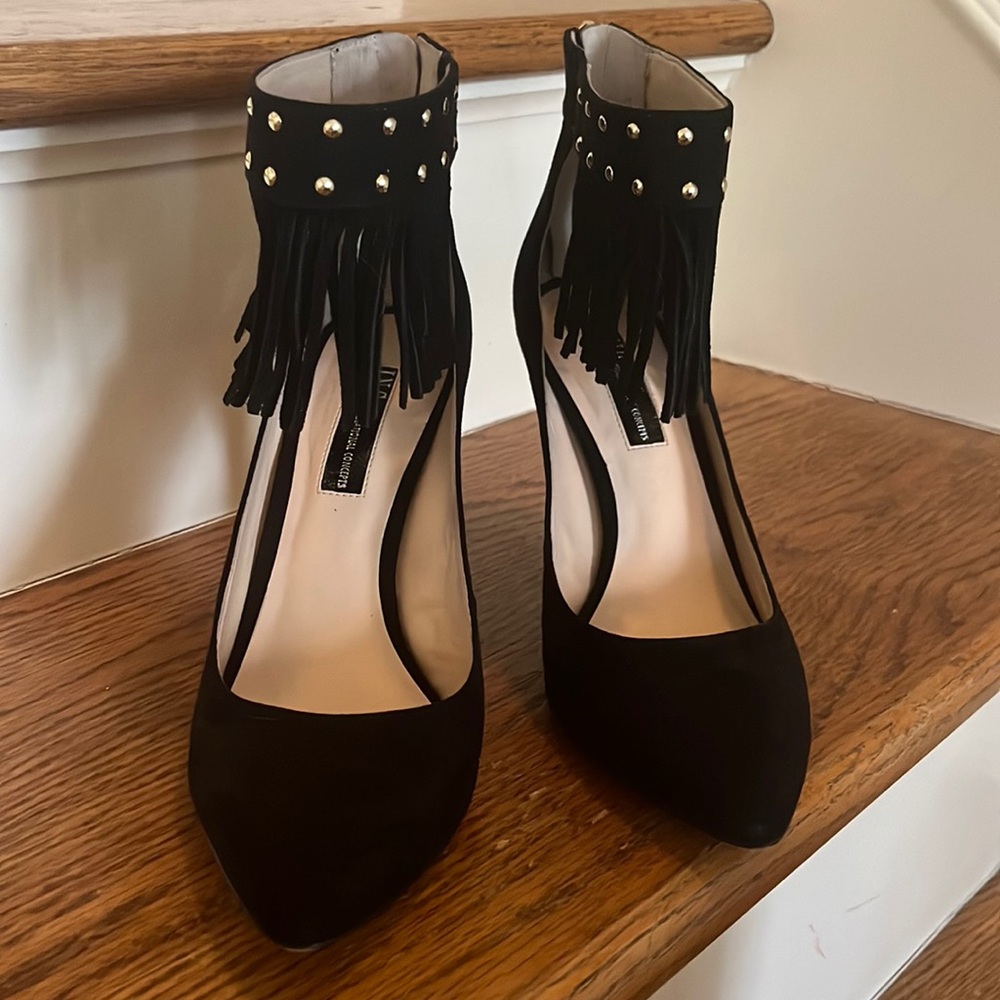 INC Black Fringe suede Shoes